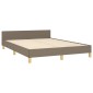 vidaXL Πλαίσιο Κρεβατιού με Κεφαλάρι Taupe 140x200 εκ. Υφασμάτινο