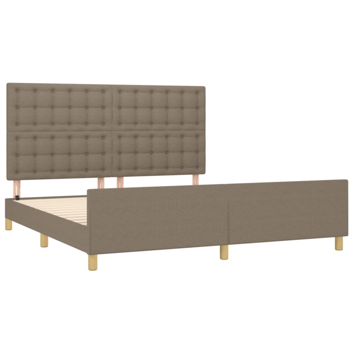 vidaXL Πλαίσιο Κρεβατιού με Κεφαλάρι Taupe 160x200 εκ. Υφασμάτινο