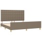 vidaXL Πλαίσιο Κρεβατιού με Κεφαλάρι Taupe 160x200 εκ. Υφασμάτινο