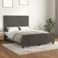 vidaXL Πλαίσιο Κρεβατιού με Κεφαλάρι Σκ. Γκρι 140x200 εκ. Βελούδινο