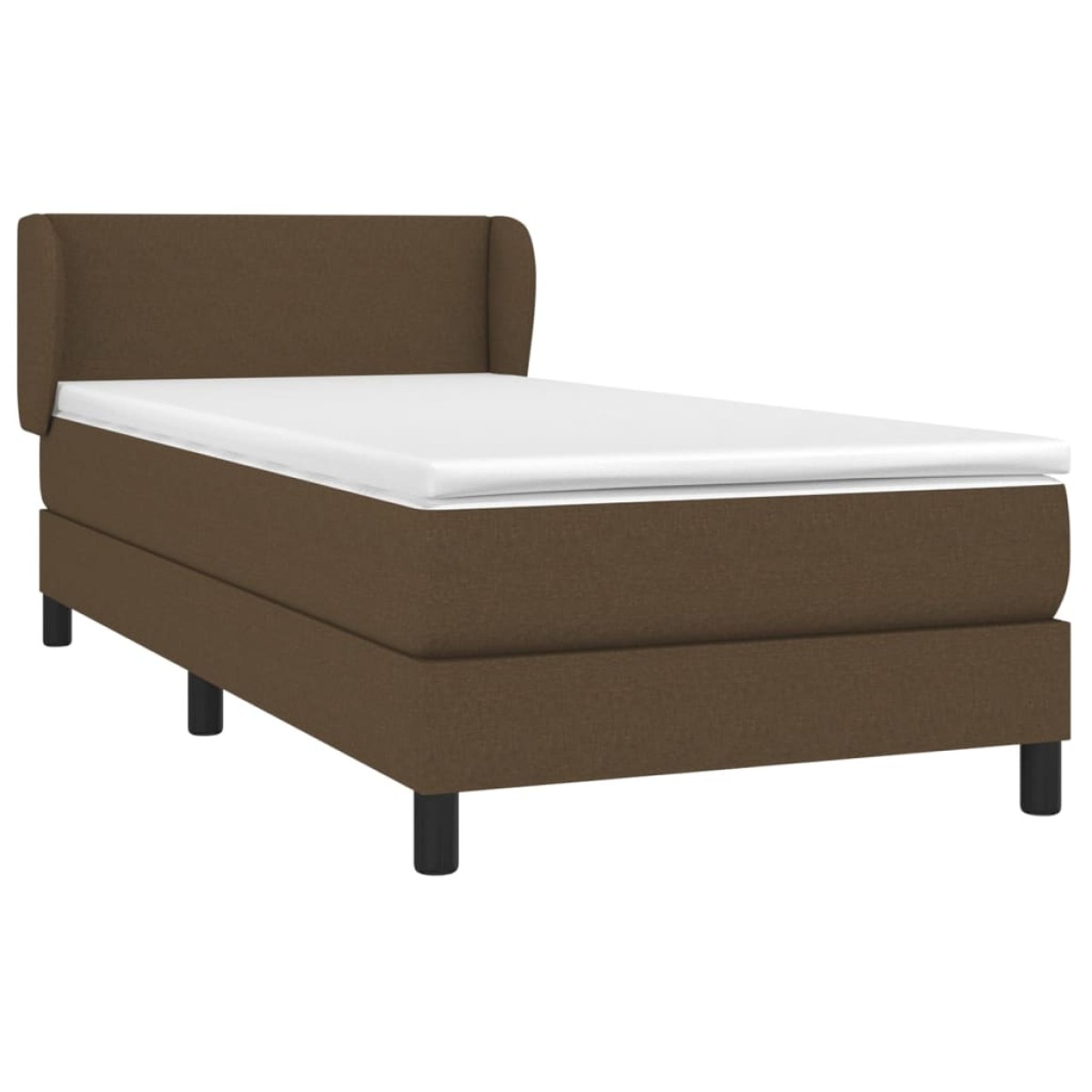vidaXL Κρεβάτι Boxspring με Στρώμα Σκούρο Καφέ 90x190 εκ. Υφασμάτινο