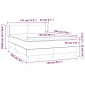 vidaXL Κρεβάτι Boxspring με Στρώμα Σκούρο Γκρι 140x190 εκ. Υφασμάτινο