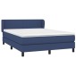 vidaXL Κρεβάτι Boxspring με Στρώμα Μπλε 140x190 εκ. Υφασμάτινο