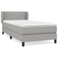 vidaXL Κρεβάτι Boxspring με Στρώμα Ανοιχτό Γκρι 90x190 εκ. Υφασμάτινο