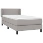 vidaXL Κρεβάτι Boxspring με Στρώμα Ανοιχτό Γκρι 90x190 εκ. Υφασμάτινο