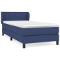 vidaXL Κρεβάτι Boxspring με Στρώμα Μπλε 90x190 εκ.Υφασμάτινο