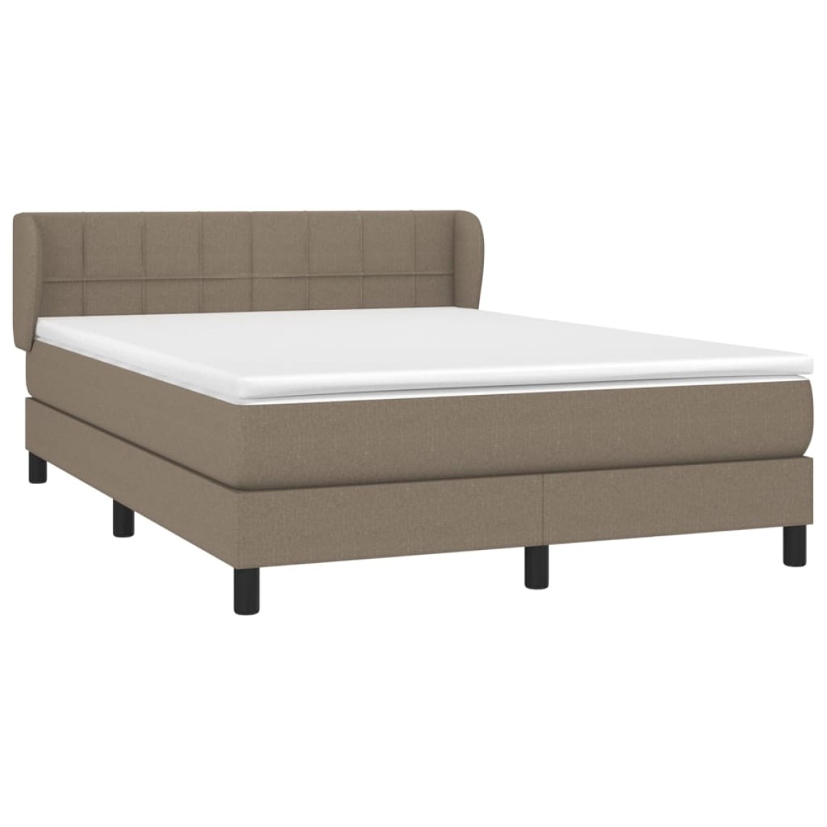 vidaXL Κρεβάτι Boxspring με Στρώμα Taupe 140x190 εκ. Υφασμάτινο