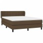 vidaXL Κρεβάτι Boxspring με Στρώμα Σκούρο Καφέ 140x200 εκ Υφασμάτινο