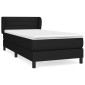 vidaXL Κρεβάτι Boxspring με Στρώμα Μαύρο 100 x 200 εκ. Υφασμάτινο