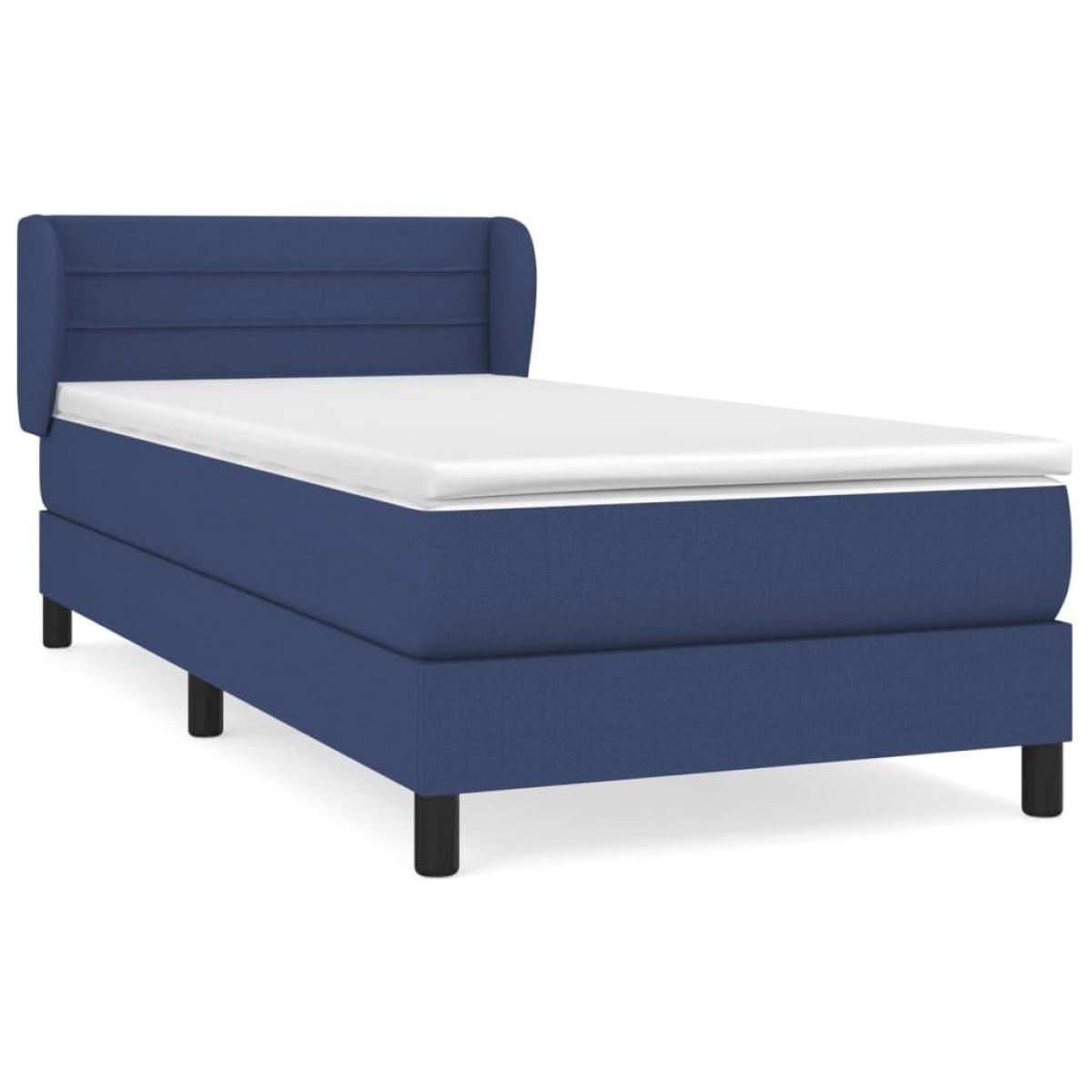 vidaXL Κρεβάτι Boxspring με Στρώμα Μπλε 100 x 200 εκ. Υφασμάτινο