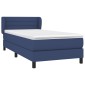 vidaXL Κρεβάτι Boxspring με Στρώμα Μπλε 100 x 200 εκ. Υφασμάτινο