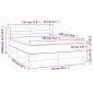 vidaXL Κρεβάτι Boxspring με Στρώμα Μπλε 140x190 εκ. Υφασμάτινο