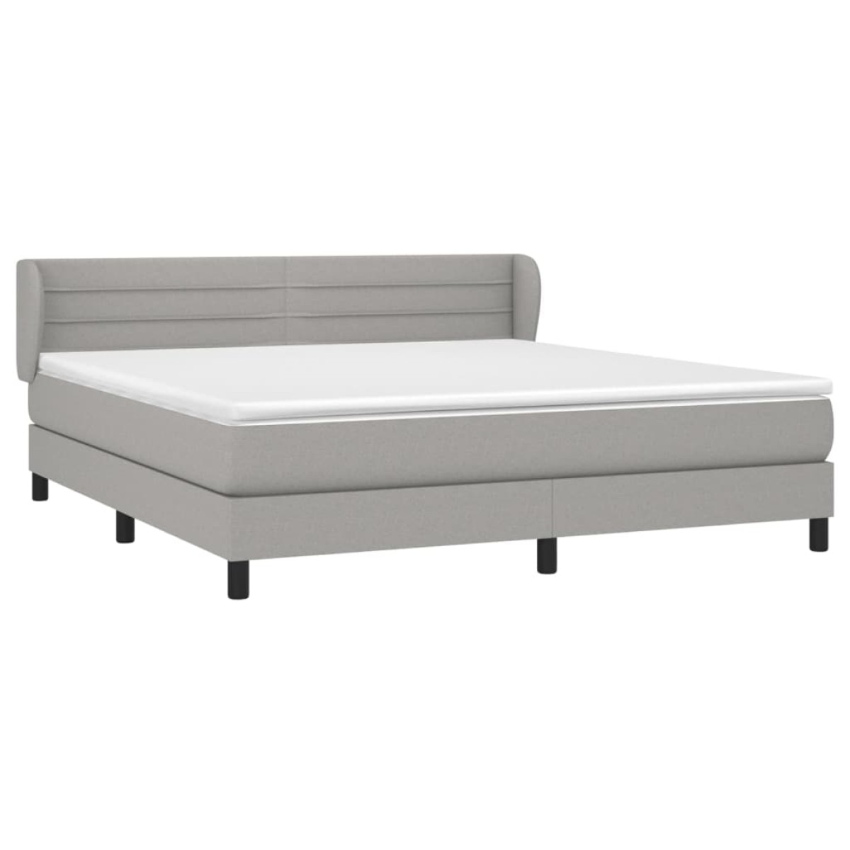 vidaXL Κρεβάτι Boxspring με Στρώμα Ανοιχτό Γκρι 180x200 εκ. Υφασμάτινο