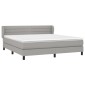 vidaXL Κρεβάτι Boxspring με Στρώμα Ανοιχτό Γκρι 180x200 εκ. Υφασμάτινο