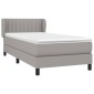 vidaXL Κρεβάτι Boxspring με Στρώμα Ανοιχτό Γκρι 90x200 εκ. Υφασμάτινο