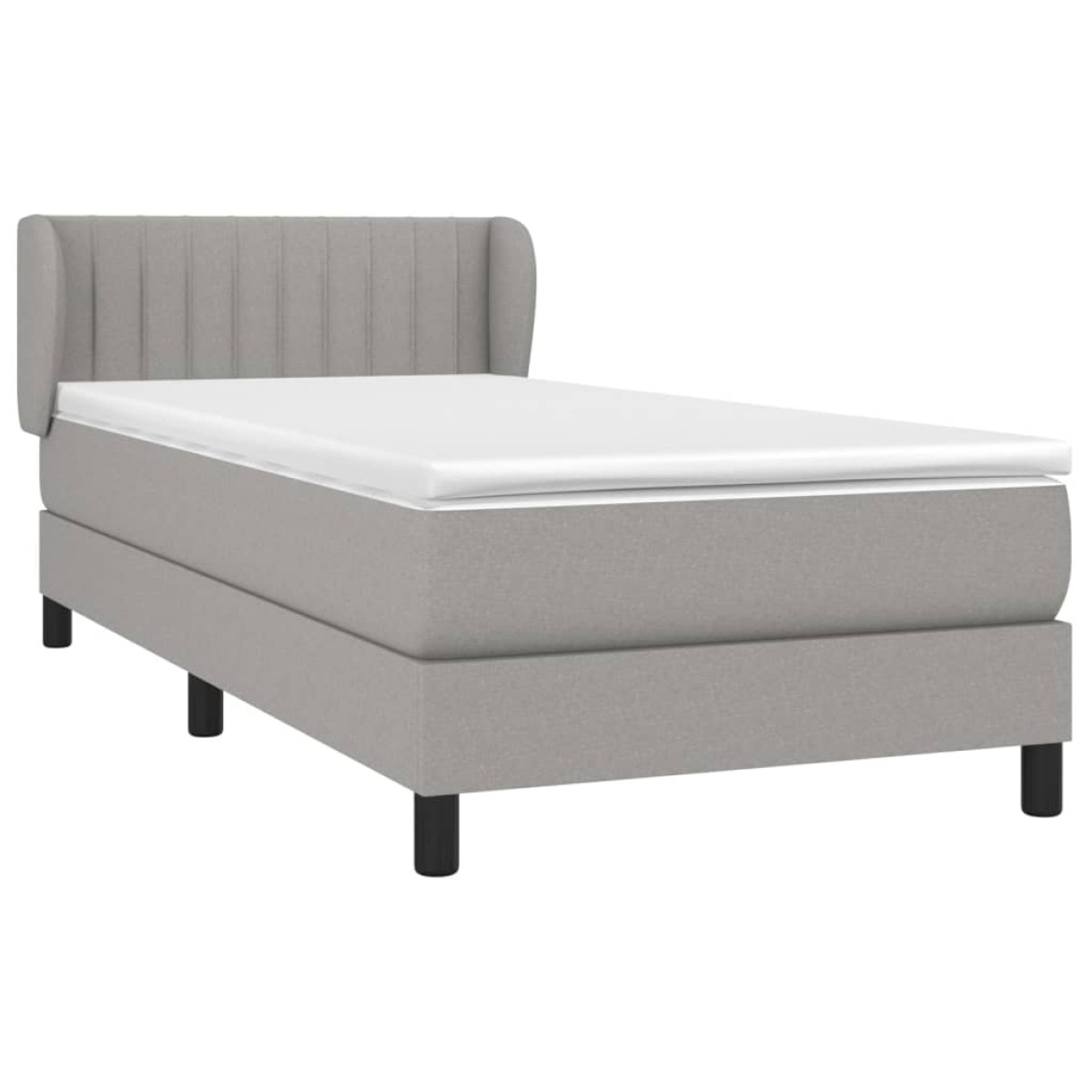 vidaXL Κρεβάτι Boxspring με Στρώμα Ανοιχτό Γκρι 100x200 εκ. Υφασμάτινο