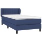 vidaXL Κρεβάτι Boxspring με Στρώμα Μπλε 100 x 200 εκ. Υφασμάτινο