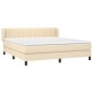 vidaXL Κρεβάτι Boxspring με Στρώμα Κρεμ 160x200 εκ. Υφασμάτινο