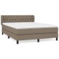 vidaXL Κρεβάτι Boxspring με Στρώμα Taupe 140x200 εκ. Υφασμάτινο