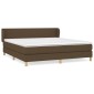 vidaXL Κρεβάτι Boxspring με Στρώμα Σκούρο Καφέ 180x200 εκ Υφασμάτινο