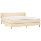 vidaXL Κρεβάτι Boxspring με Στρώμα Κρεμ 180x200 εκ. Υφασμάτινο