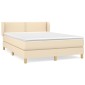 vidaXL Κρεβάτι Boxspring με Στρώμα Κρεμ 140x190 εκ. Υφασμάτινο