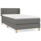 vidaXL Κρεβάτι Boxspring με Στρώμα Σκούρο Γκρι 80x200 εκ. Υφασμάτινο