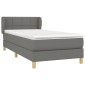 vidaXL Κρεβάτι Boxspring με Στρώμα Σκούρο Γκρι 80x200 εκ. Υφασμάτινο