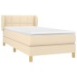 vidaXL Κρεβάτι Boxspring με Στρώμα Κρεμ 80 x 200 εκ. Υφασμάτινο