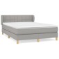 vidaXL Κρεβάτι Boxspring με Στρώμα Ανοιχτό Γκρι 140x200 εκ. Υφασμάτινο