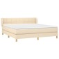 vidaXL Κρεβάτι Boxspring με Στρώμα Κρεμ 180x200 εκ. Υφασμάτινο