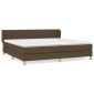 vidaXL Κρεβάτι Boxspring με Στρώμα Σκούρο Καφέ 200x200 εκ. Υφασμάτινο