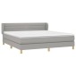 vidaXL Κρεβάτι Boxspring με Στρώμα Ανοιχτό Γκρι 180x200 εκ. Υφασμάτινο