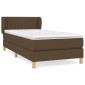 vidaXL Κρεβάτι Boxspring με Στρώμα Σκούρο Καφέ 100x200 εκ. Υφασμάτινο