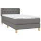 vidaXL Κρεβάτι Boxspring με Στρώμα Σκούρο Γκρι 80x200 εκ. Υφασμάτινο