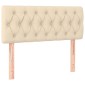 vidaXL Κρεβάτι Boxspring με Στρώμα Κρεμ 90x190 εκ.Υφασμάτινο