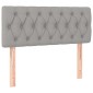 vidaXL Κρεβάτι Boxspring με Στρώμα Ανοιχτό Γκρι 90x200 εκ. Υφασμάτινο