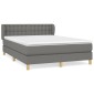 vidaXL Κρεβάτι Boxspring με Στρώμα Σκούρο Γκρι 140x190 εκ. Υφασμάτινο