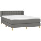 vidaXL Κρεβάτι Boxspring με Στρώμα Σκούρο Γκρι 140x190 εκ. Υφασμάτινο