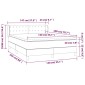 vidaXL Κρεβάτι Boxspring με Στρώμα Σκούρο Καφέ 140x200 εκ Υφασμάτινο