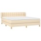 vidaXL Κρεβάτι Boxspring με Στρώμα Κρεμ 160x200 εκ. Υφασμάτινο