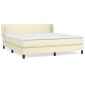 vidaXL Κρεβάτι Boxspring με Στρώμα Κρεμ 180x200 εκ. Συνθετικό Δέρμα