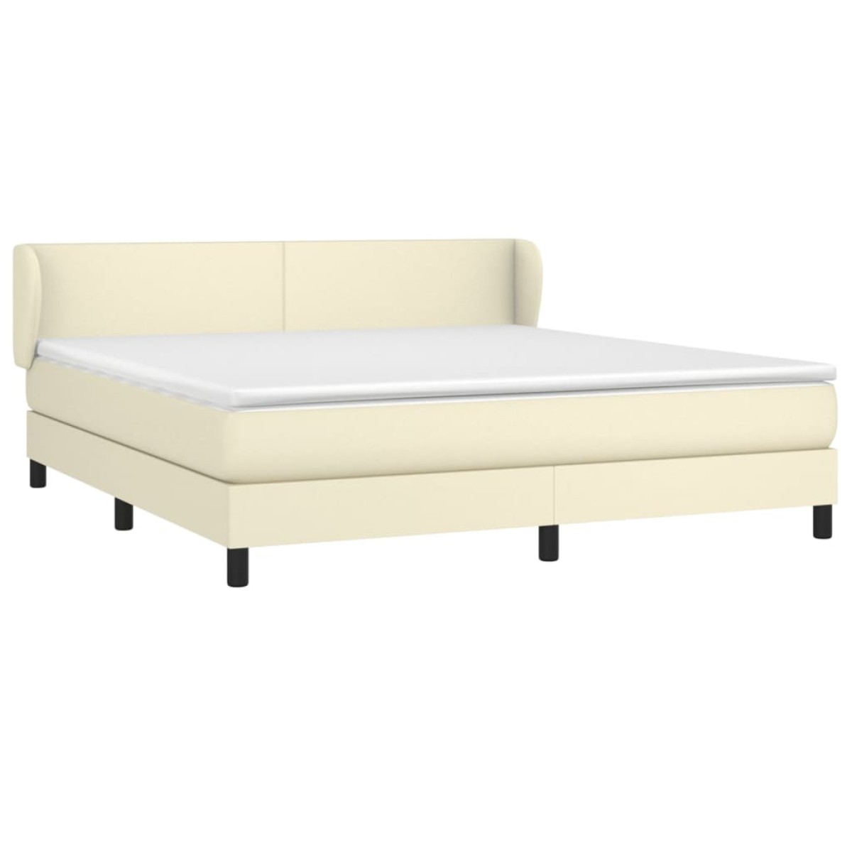 vidaXL Κρεβάτι Boxspring με Στρώμα Κρεμ 180x200 εκ. Συνθετικό Δέρμα
