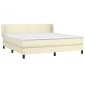 vidaXL Κρεβάτι Boxspring με Στρώμα Κρεμ 180x200 εκ. Συνθετικό Δέρμα