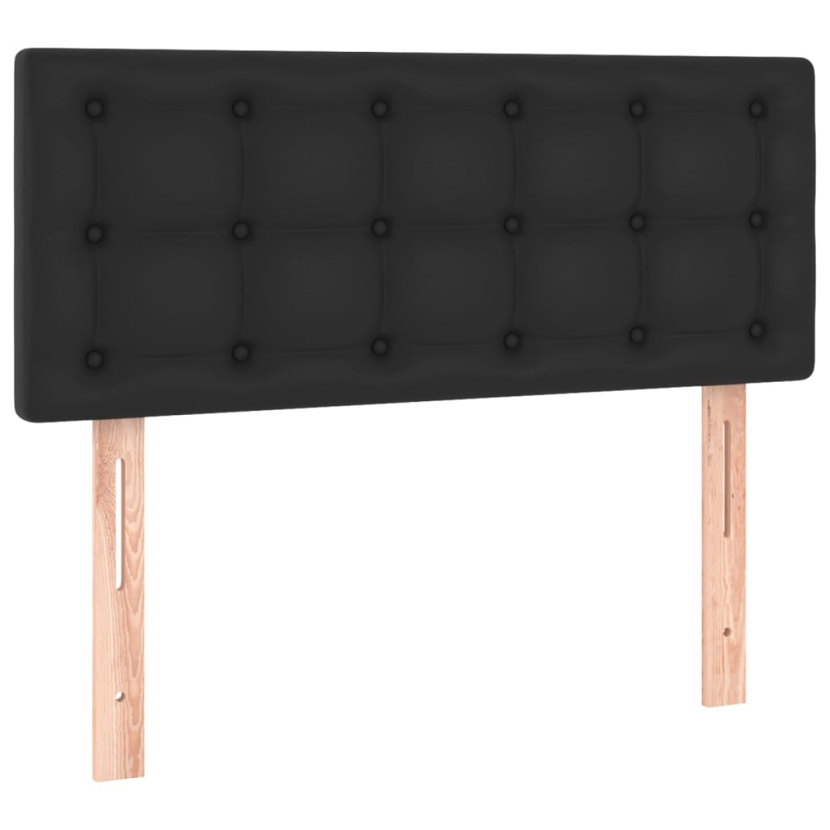 vidaXL Κρεβάτι Boxspring με Στρώμα Μαύρο 90x190εκ. από Συνθετικό Δέρμα