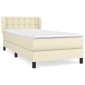 vidaXL Κρεβάτι Boxspring με Στρώμα Κρεμ 90x190 εκ. από Συνθετικό Δέρμα