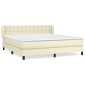 vidaXL Κρεβάτι Boxspring με Στρώμα Κρεμ 160x200εκ. από Συνθετικό Δέρμα