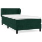 vidaXL Κρεβάτι Boxspring με Στρώμα Σκούρο Πράσινο 90x190 εκ. Βελούδινο