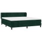 vidaXL Κρεβάτι Boxspring με Στρώμα Σκούρο Πράσινο 160x200εκ. Βελούδινο
