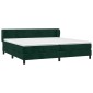 vidaXL Κρεβάτι Boxspring με Στρώμα Σκούρο Πράσινο 200x200εκ. Βελούδινο